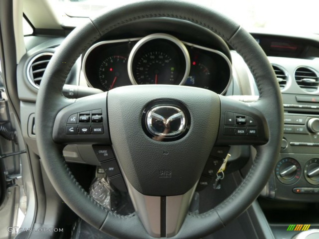 2011 Mazda CX-7 i Sport Black Steering Wheel Photo #52019754