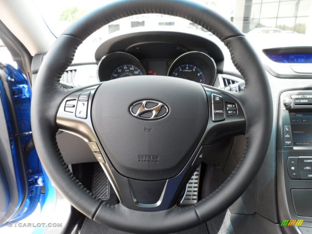 2012 Hyundai Genesis Coupe 3.8 Track Black Leather Steering Wheel Photo #52019889