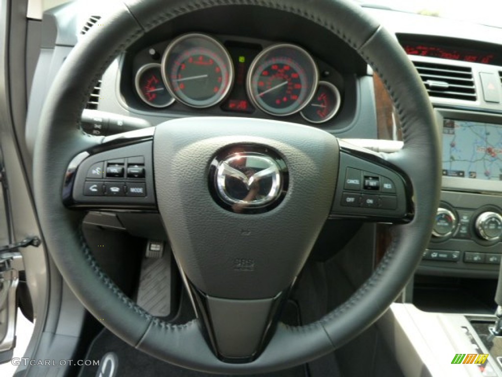 2011 Mazda CX-9 Grand Touring AWD Black Steering Wheel Photo #52020336