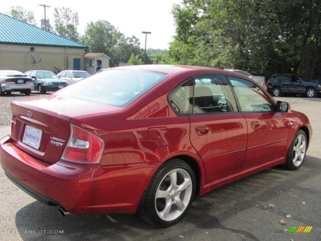 2006 Legacy 2.5 GT Limited Sedan - Garnet Red Pearl / Off-Black photo #18