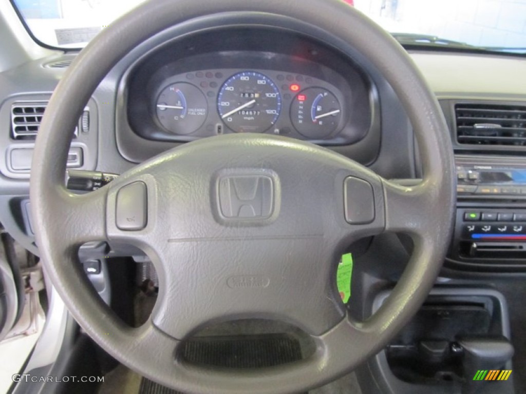 1998 Honda Civic DX Coupe Black Steering Wheel Photo #52023561