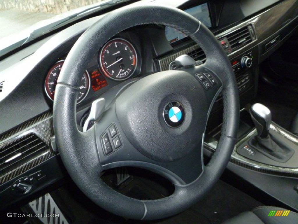 2010 BMW 3 Series 335d Sedan Black Steering Wheel Photo #52026294