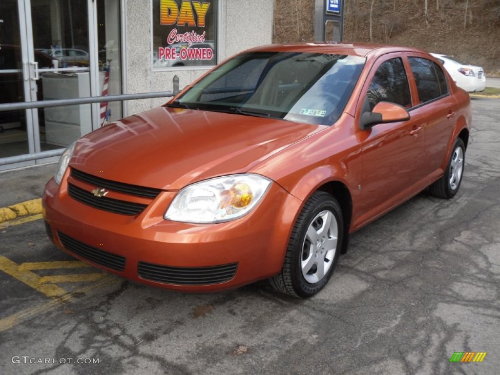 2007 Cobalt LT Sedan - Sunburst Orange Metallic / Neutral Beige photo #2