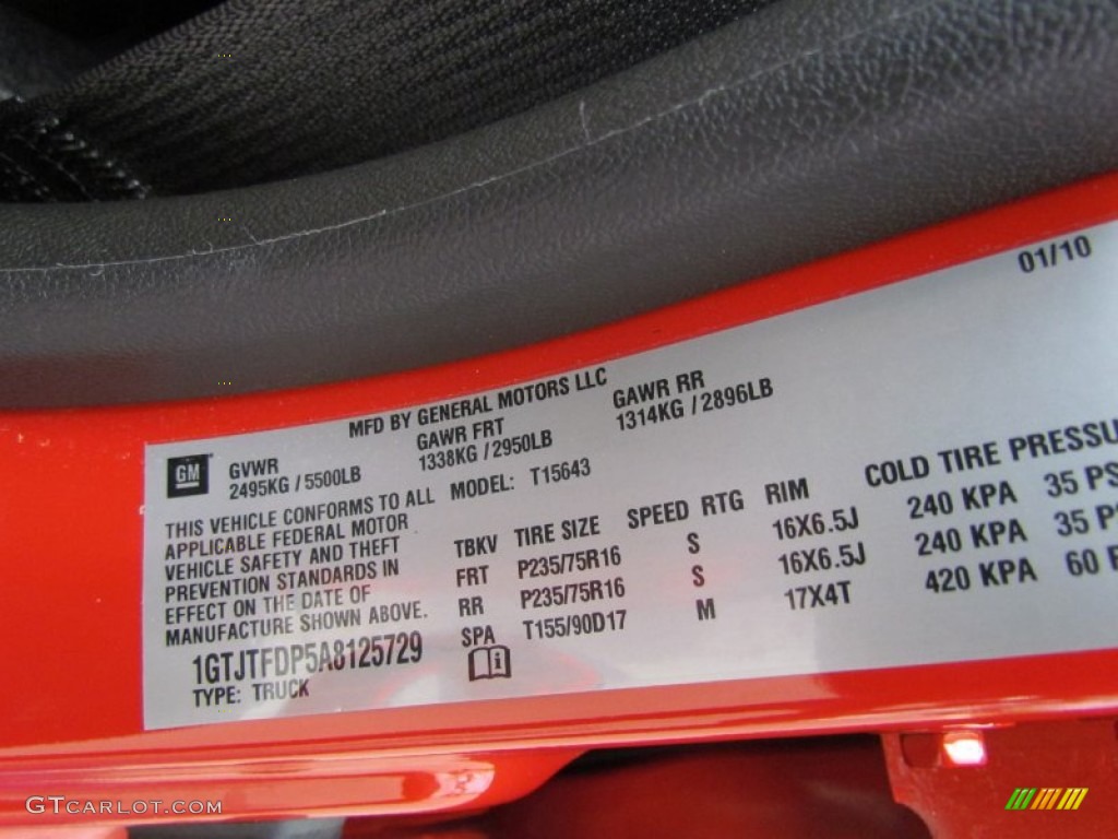 2010 GMC Canyon SLT Crew Cab 4x4 Info Tag Photos