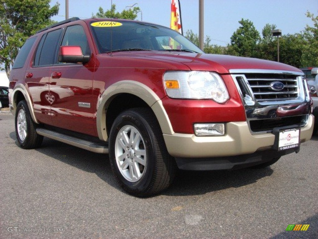 2008 Explorer Eddie Bauer - Redfire Metallic / Camel photo #1