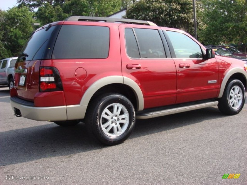 2008 Explorer Eddie Bauer - Redfire Metallic / Camel photo #4