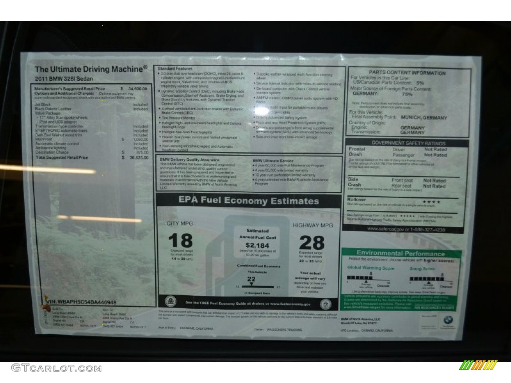 2011 3 Series 328i Sedan - Jet Black / Black Dakota Leather photo #4