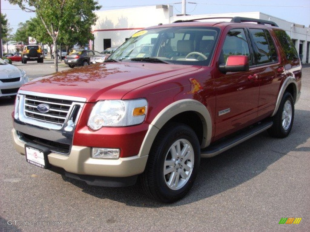 2008 Explorer Eddie Bauer - Redfire Metallic / Camel photo #8