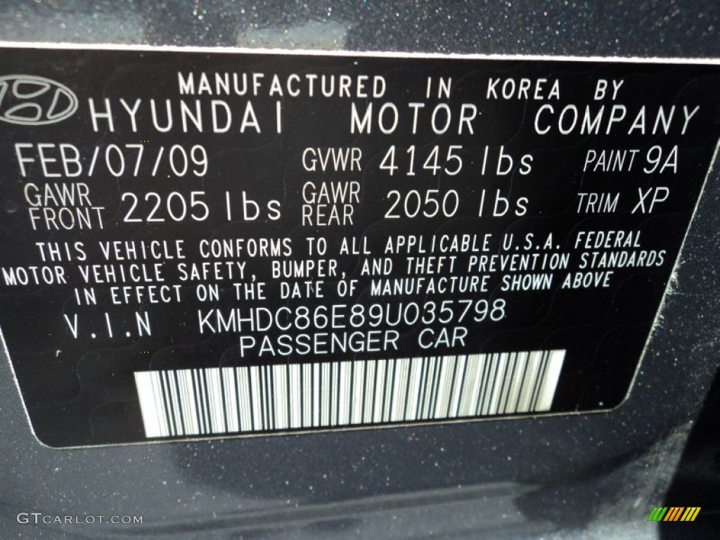 2009 Elantra Touring - Carbon Gray / Black photo #28
