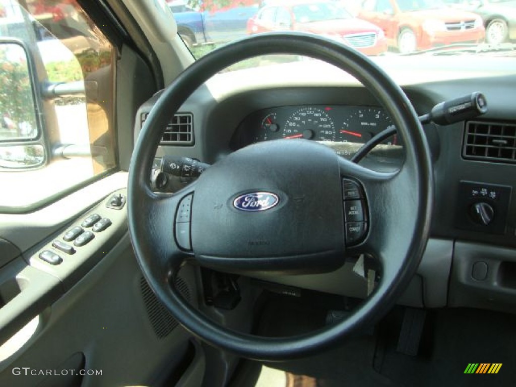 2003 Ford F250 Super Duty FX4 Crew Cab 4x4 Medium Flint Grey Steering Wheel Photo #52034343