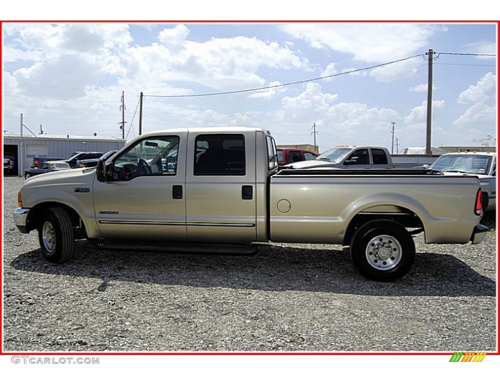 2000 F350 Super Duty XLT Extended Cab - Harvest Gold Metallic / Medium Parchment photo #2