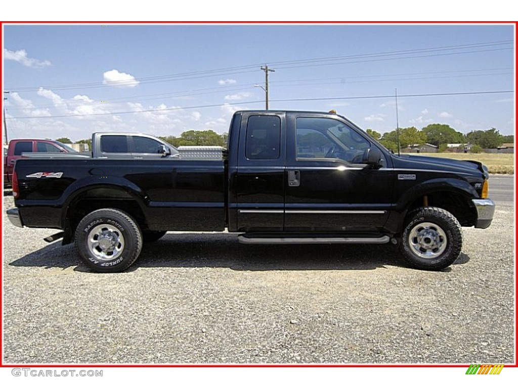 Black 1999 Ford F250 Super Duty Lariat Extended Cab 4x4 Exterior Photo #52035399