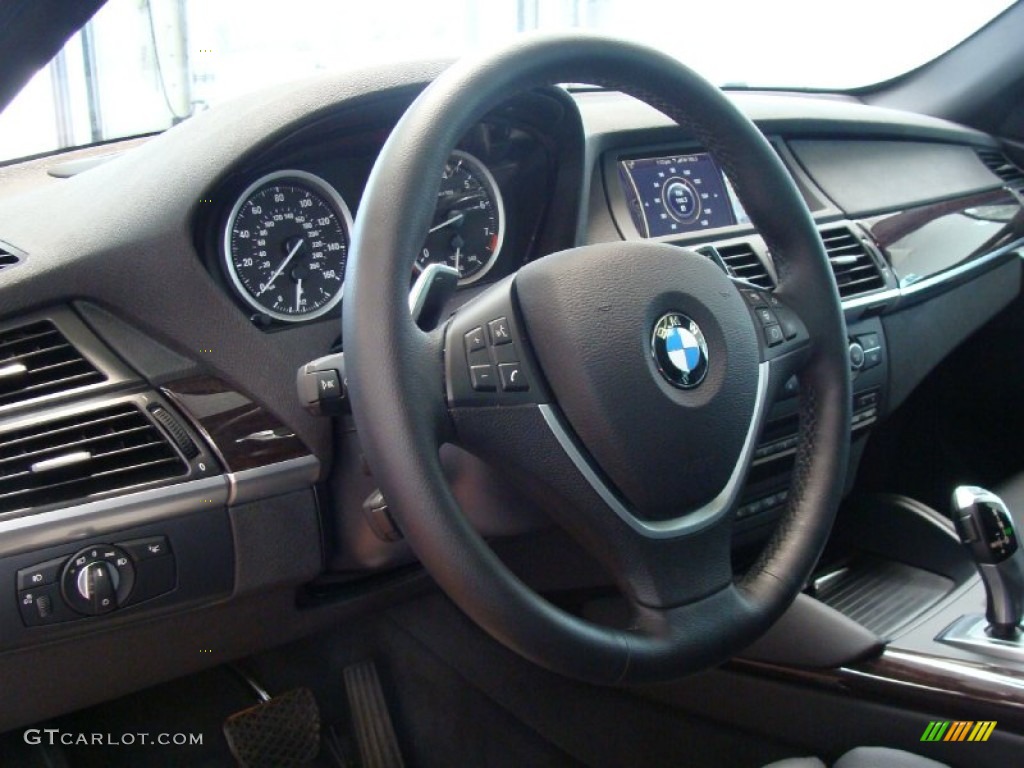 2012 BMW X6 xDrive50i Black Steering Wheel Photo #52043039