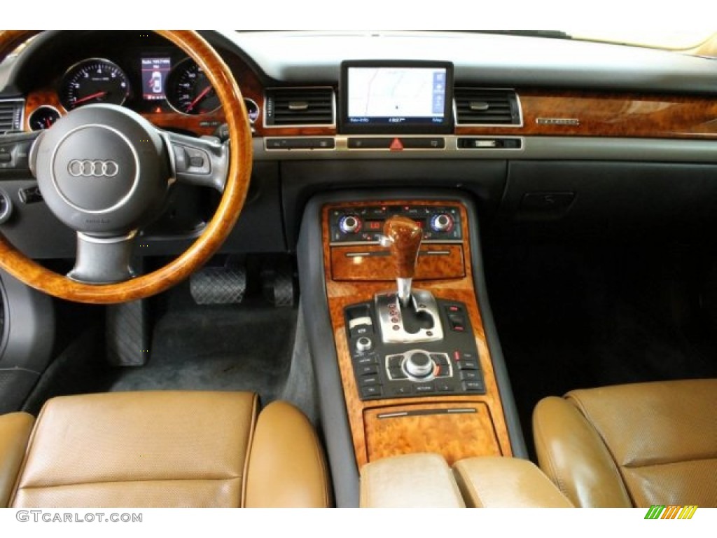 2005 Audi A8 L 4.2 quattro Black/Amaretto Dashboard Photo #52043276