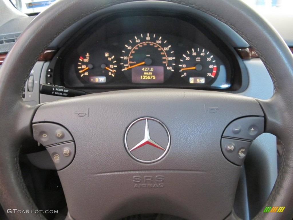 2001 Mercedes-Benz E 430 Sedan Ash Steering Wheel Photo #52044767