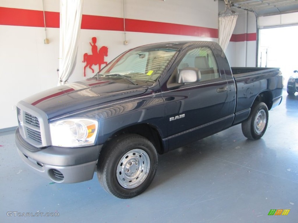 2008 Ram 1500 ST Regular Cab - Patriot Blue Pearl / Khaki photo #1