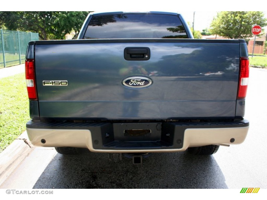 2004 F150 Lariat SuperCrew 4x4 - Medium Wedgewood Blue Metallic / Tan photo #16