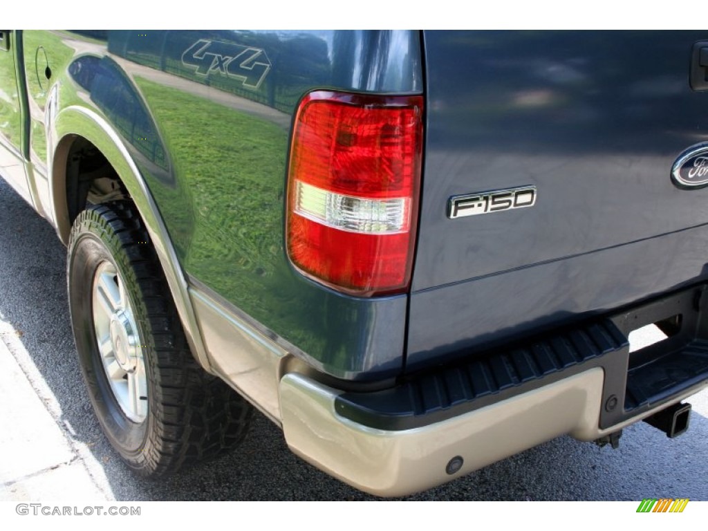 2004 F150 Lariat SuperCrew 4x4 - Medium Wedgewood Blue Metallic / Tan photo #21