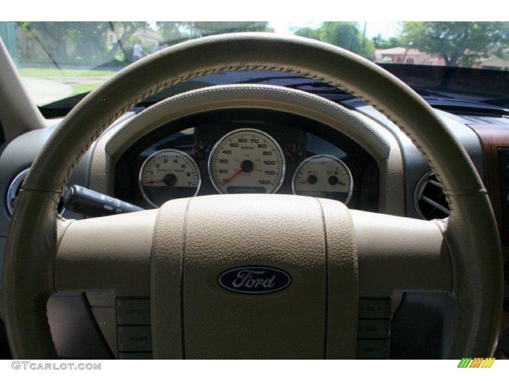 2004 F150 Lariat SuperCrew 4x4 - Medium Wedgewood Blue Metallic / Tan photo #73