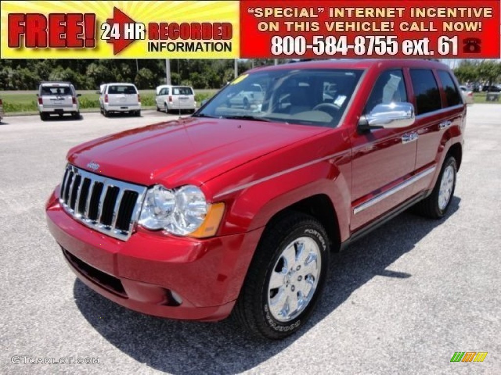 2010 Grand Cherokee Limited - Inferno Red Crystal Pearl / Dark Khaki/Light Graystone photo #1