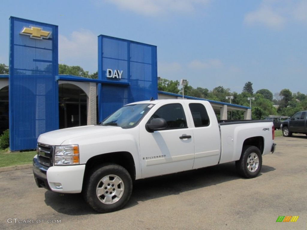 2008 Silverado 1500 LT Extended Cab 4x4 - Summit White / Ebony photo #1