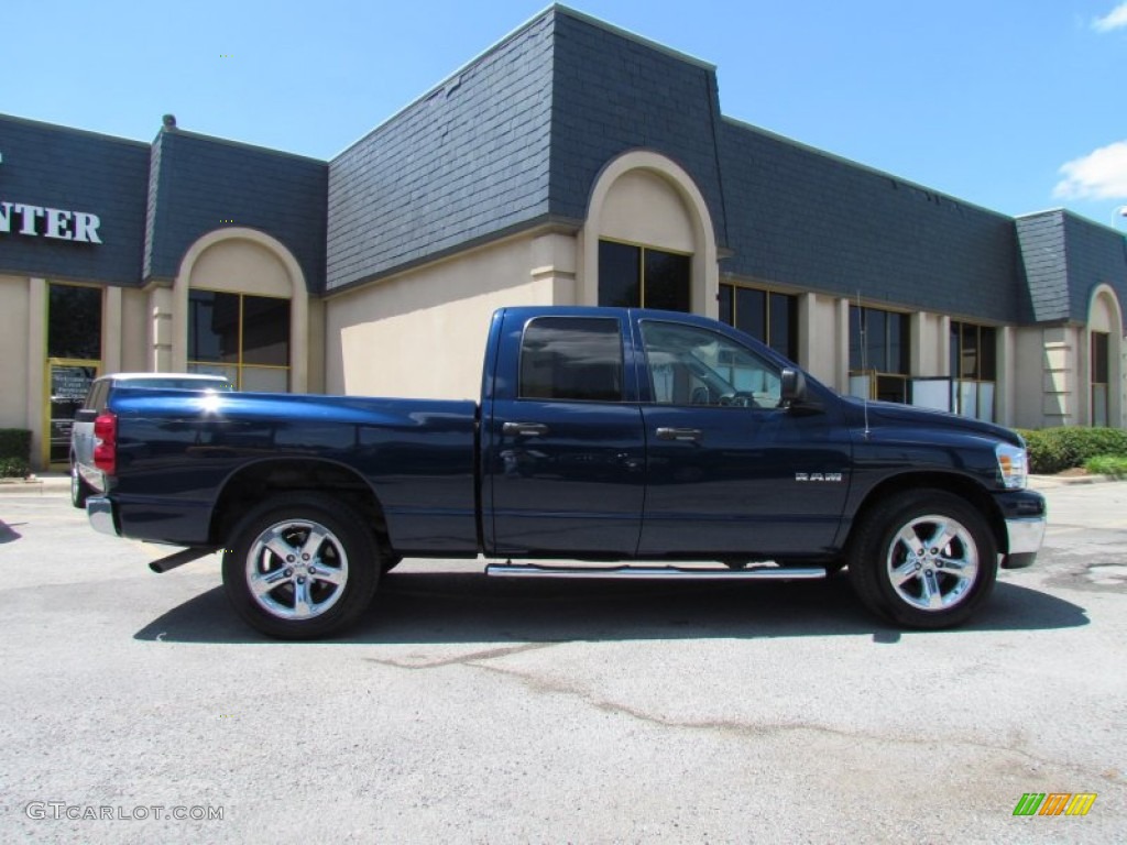 2008 Ram 1500 Lone Star Edition Quad Cab - Patriot Blue Pearl / Khaki photo #8