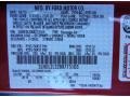 U6: Red Candy Metallic 2011 Lincoln MKZ Hybrid Color Code