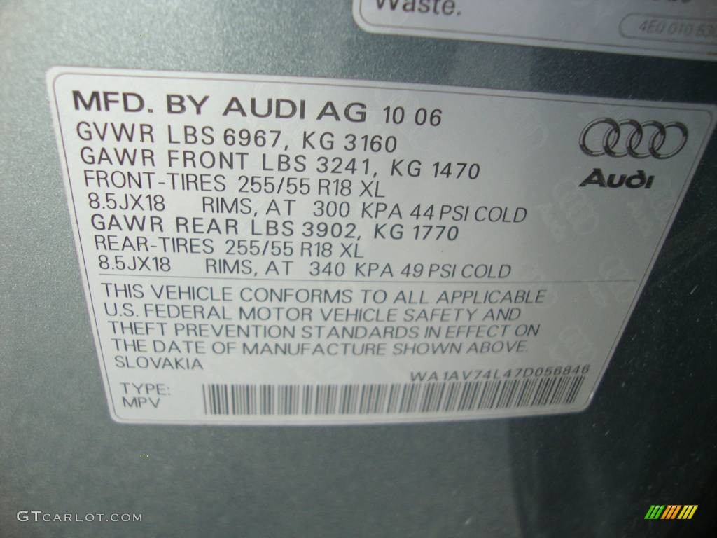 2007 Q7 4.2 quattro - Sycamore Green Metallic / Black photo #42