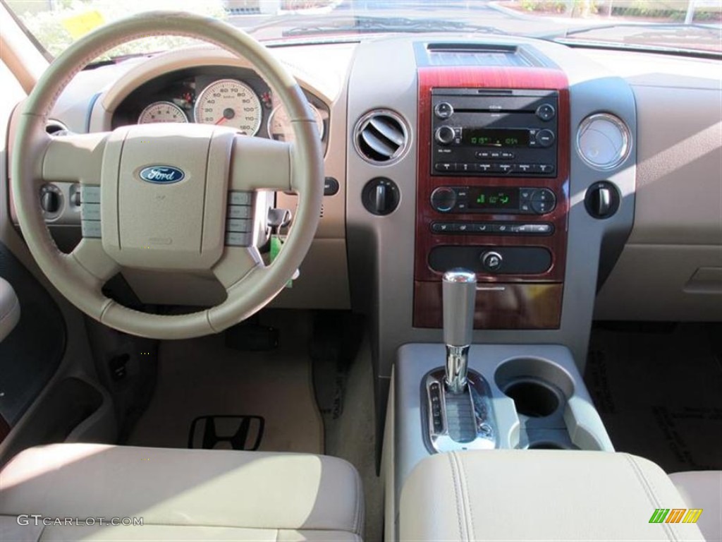2006 F150 Lariat SuperCrew 4x4 - Dark Toreador Red Metallic / Tan photo #9