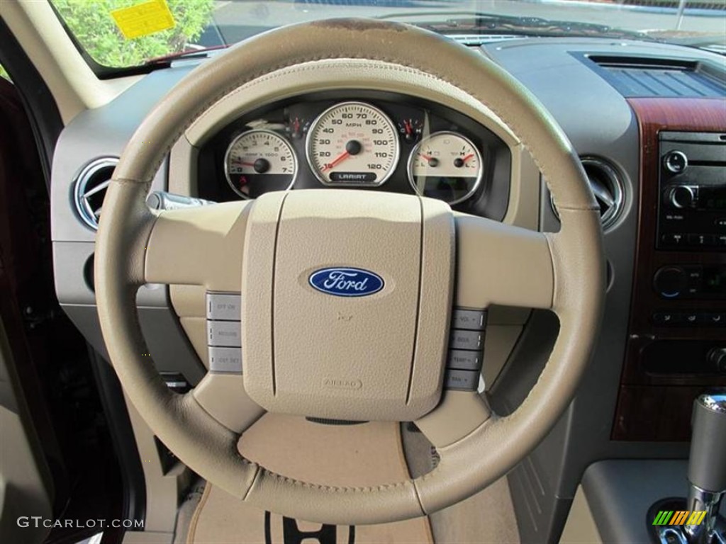 2006 F150 Lariat SuperCrew 4x4 - Dark Toreador Red Metallic / Tan photo #16