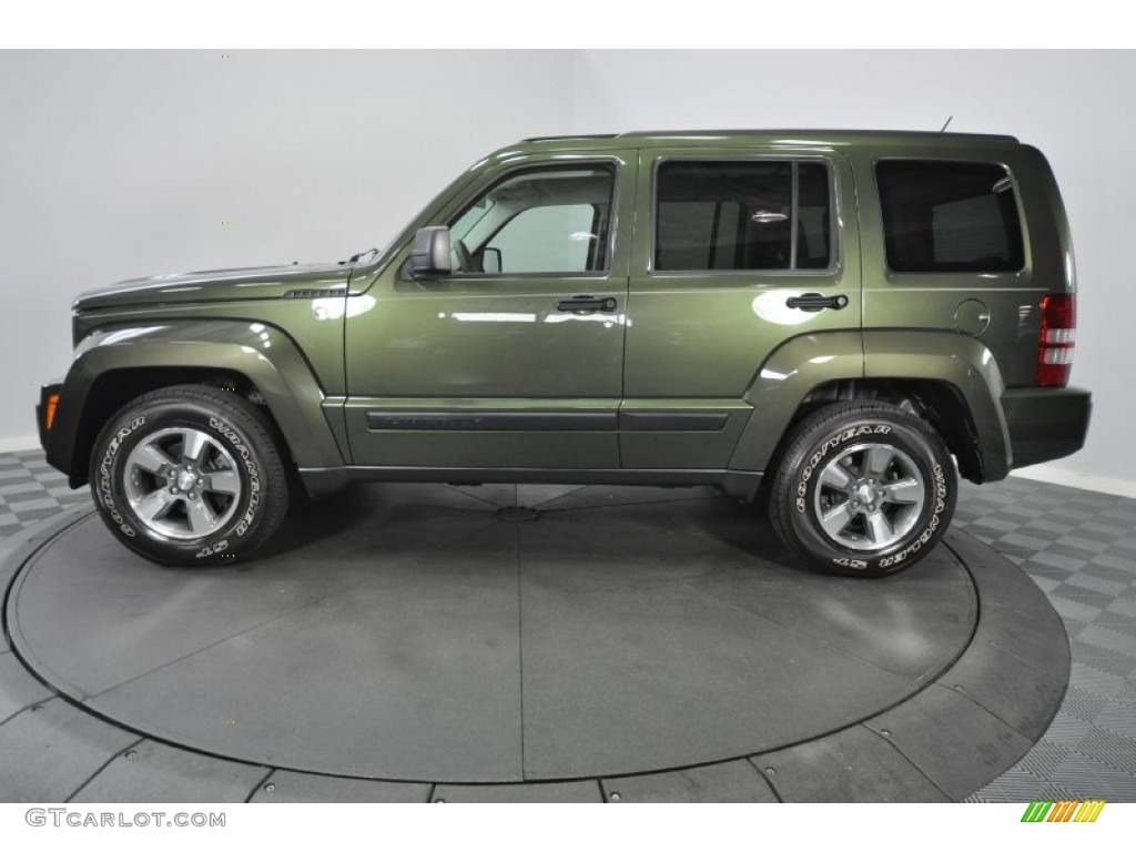 2008 Liberty Sport 4x4 - Jeep Green Metallic / Pastel Pebble Beige photo #2