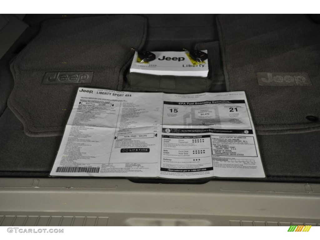 2008 Liberty Sport 4x4 - Jeep Green Metallic / Pastel Pebble Beige photo #37