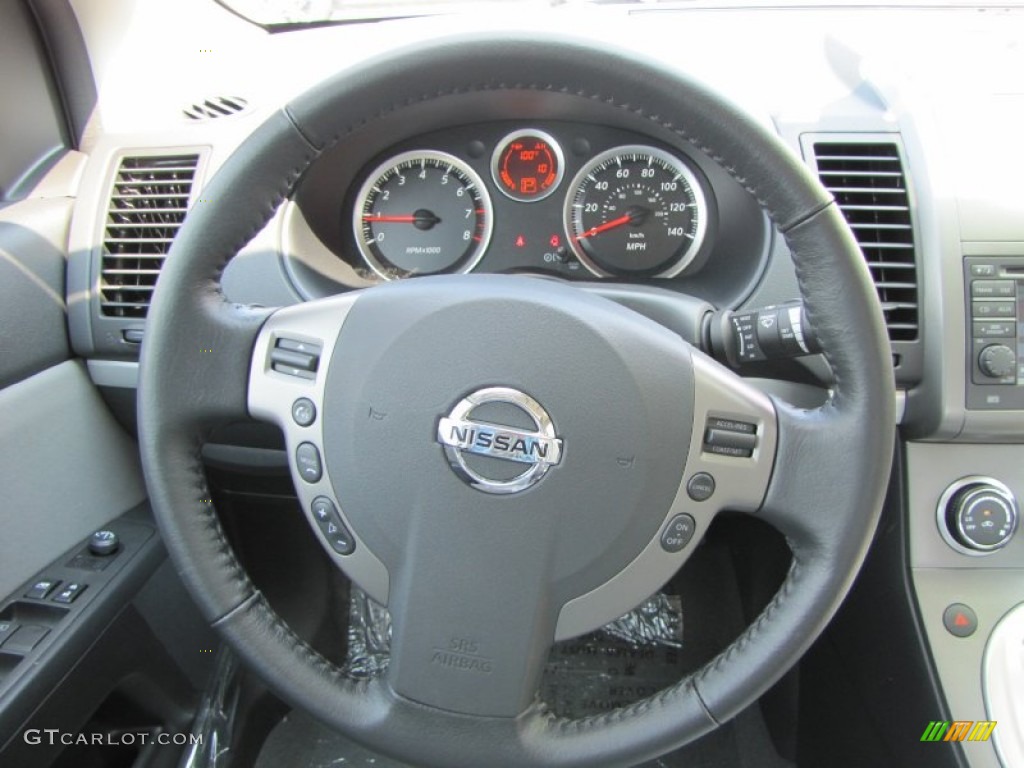 2012 Nissan Sentra 2.0 SR Special Edition Charcoal Steering Wheel Photo #52066541