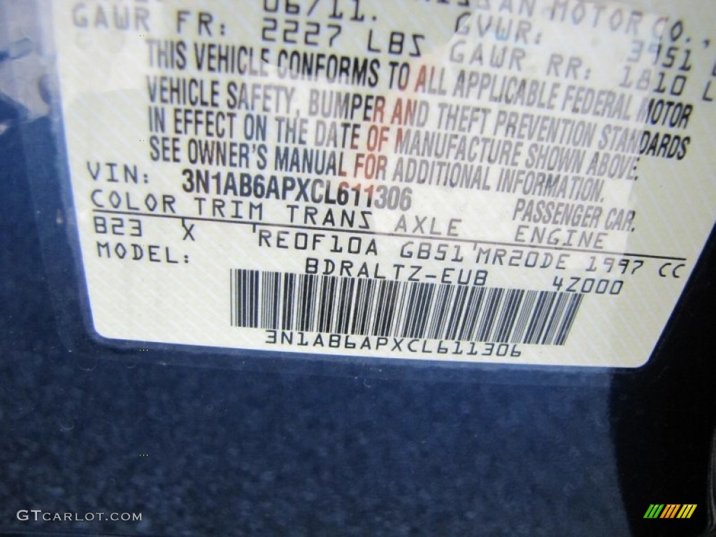 2012 Sentra 2.0 S - Blue Onyx / Charcoal photo #14