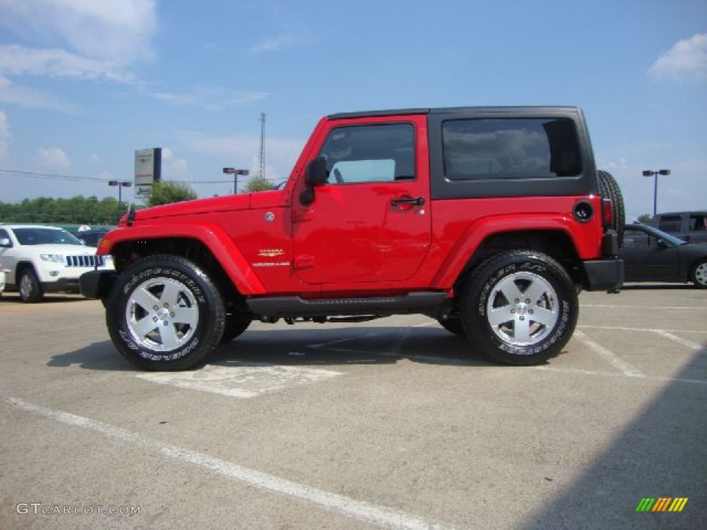 2011 Wrangler Sahara 4x4 - Flame Red / Black photo #6