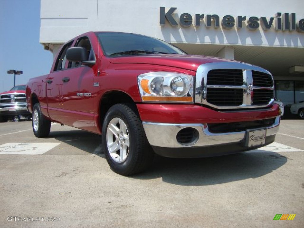 2006 Ram 1500 SLT Quad Cab - Inferno Red Crystal Pearl / Medium Slate Gray photo #1