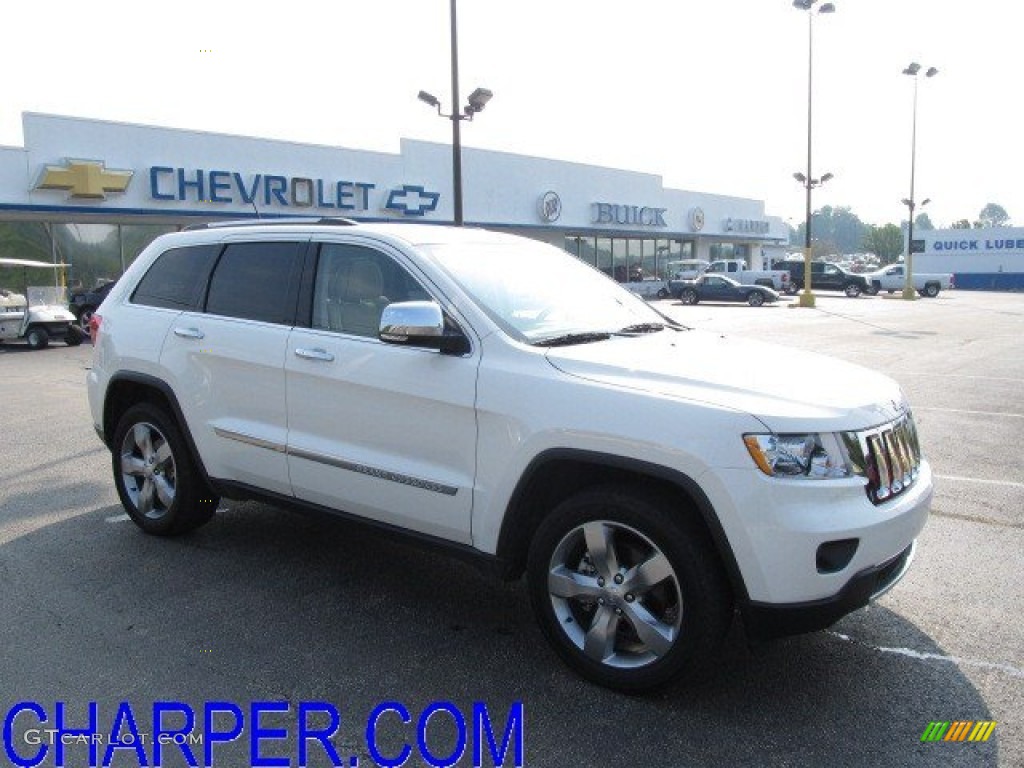 2011 Grand Cherokee Overland 4x4 - Stone White / Dark Frost Beige/Light Frost Beige photo #1