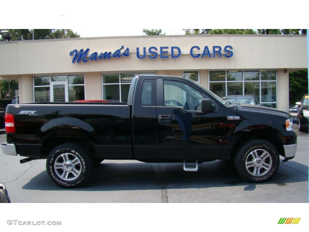 2008 F150 STX Regular Cab 4x4 - Black / Medium/Dark Flint photo #1