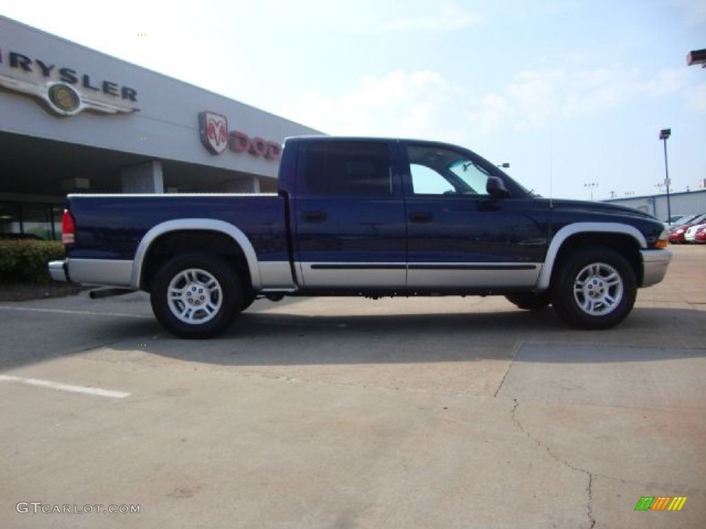 2004 Dakota SLT Quad Cab - Patriot Blue Pearl / Dark Slate Gray photo #2