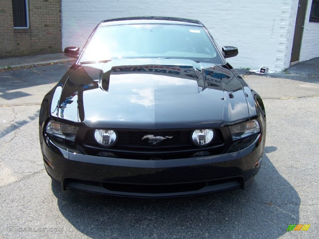 2011 Mustang GT Premium Coupe - Ebony Black / Charcoal Black/Grabber Blue photo #2