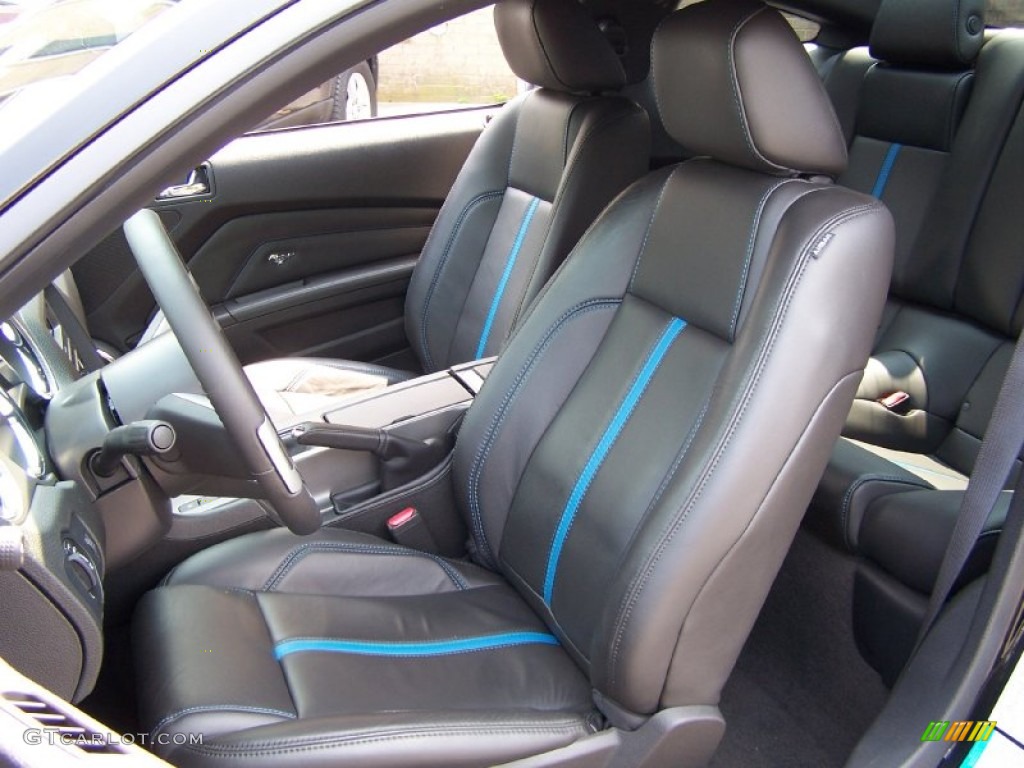 2011 Mustang GT Premium Coupe - Ebony Black / Charcoal Black/Grabber Blue photo #9