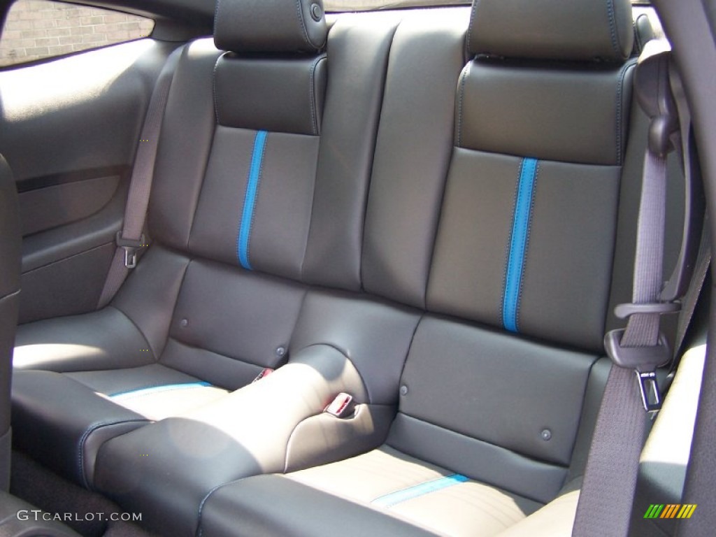 2011 Mustang GT Premium Coupe - Ebony Black / Charcoal Black/Grabber Blue photo #12