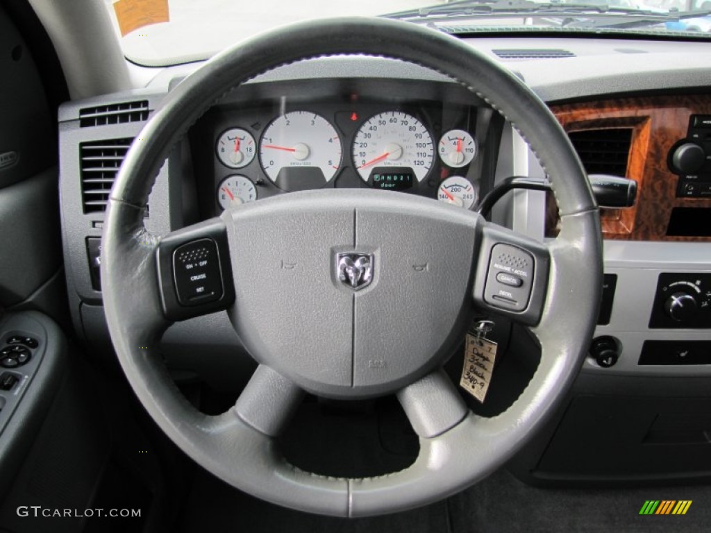 2007 Dodge Ram 3500 Laramie Quad Cab 4x4 Medium Slate Gray Steering Wheel Photo #52075517