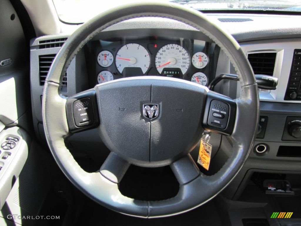 2007 Dodge Ram 2500 SLT Mega Cab 4x4 Medium Slate Gray Steering Wheel Photo #52076090