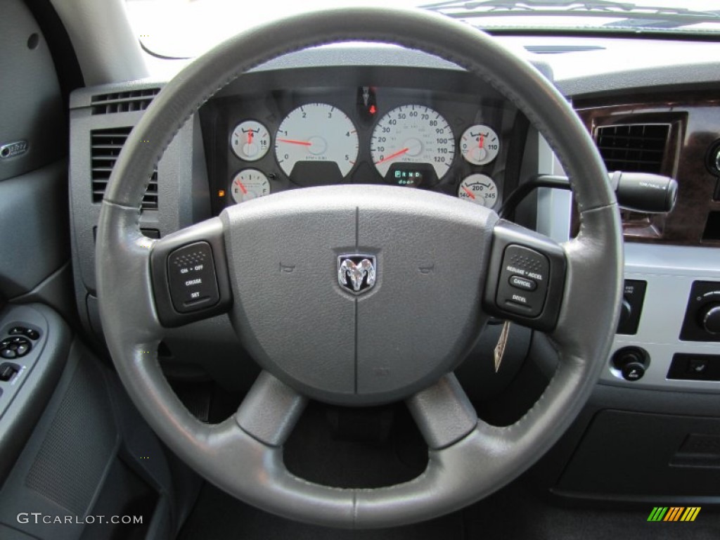 2008 Dodge Ram 3500 SLT Quad Cab 4x4 Medium Slate Gray Steering Wheel Photo #52076651
