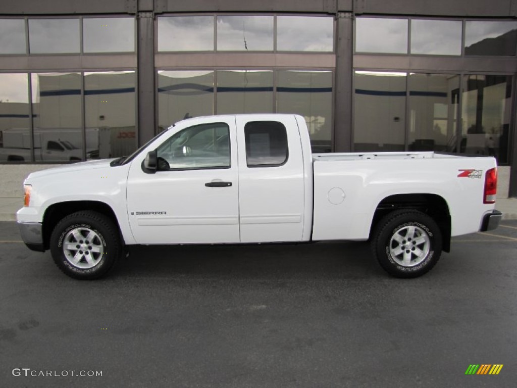 Summit White 2008 GMC Sierra 1500 SLE Extended Cab 4x4 Exterior Photo #52077983