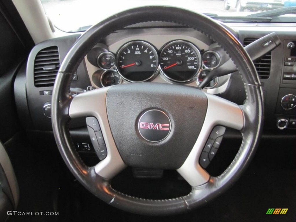 2008 GMC Sierra 1500 SLE Extended Cab 4x4 Ebony Steering Wheel Photo #52078034