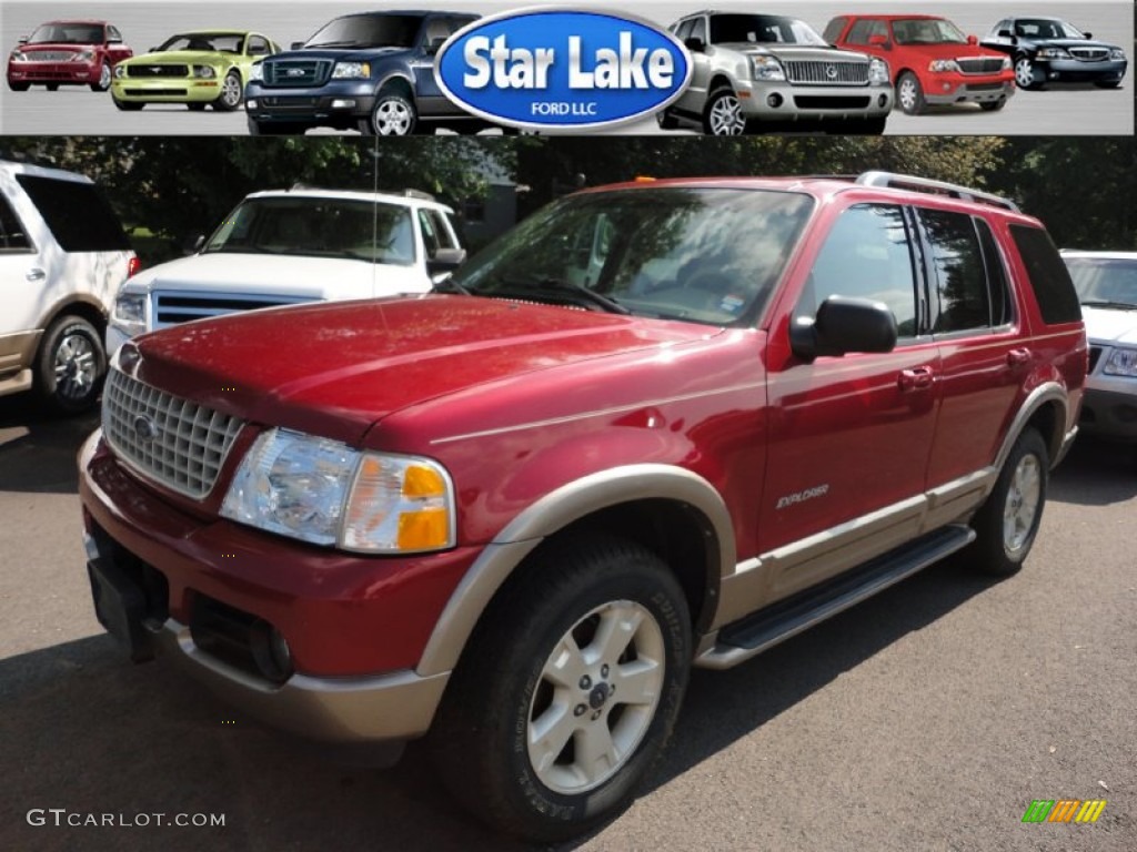 2004 Explorer Eddie Bauer 4x4 - Redfire Metallic / Medium Parchment photo #3