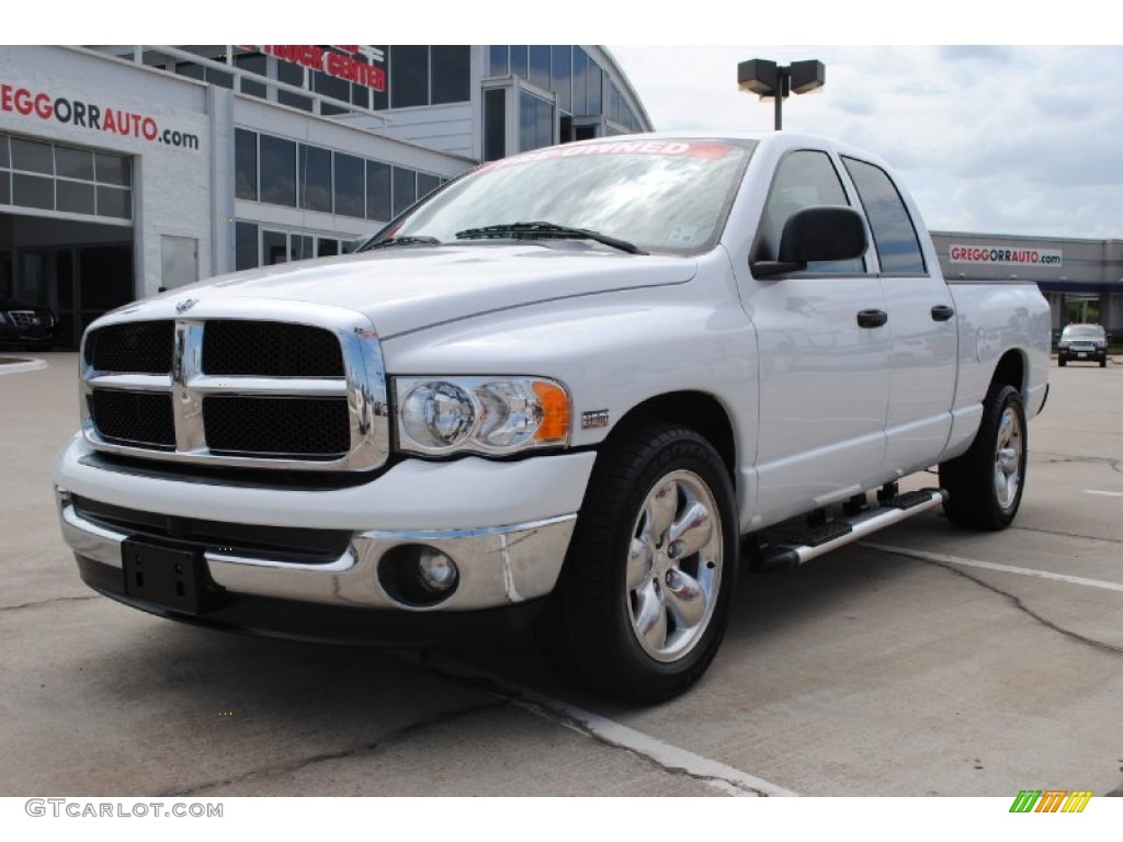 2003 Ram 1500 SLT Quad Cab - Bright White / Taupe photo #1