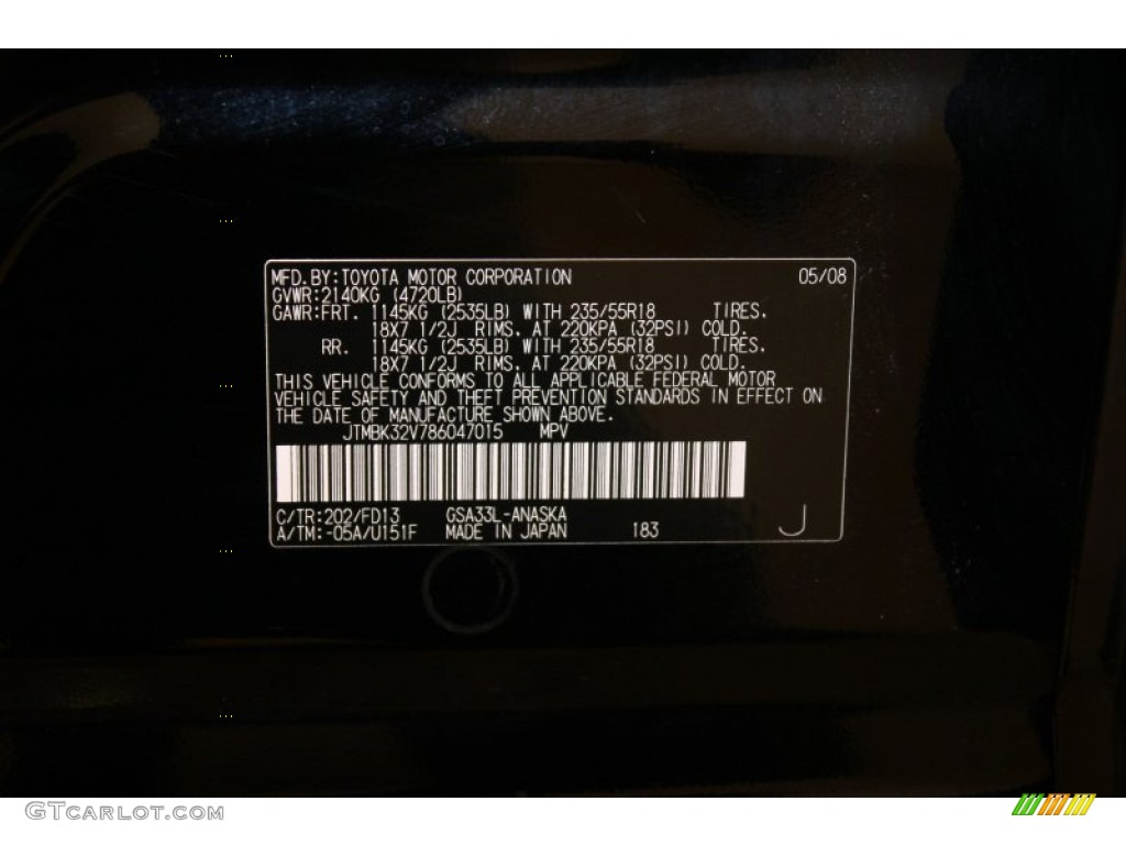 2008 RAV4 Sport V6 4WD - Black / Dark Charcoal photo #21